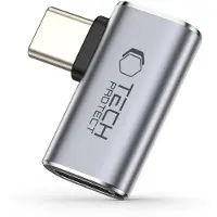 Tech-Protect UltraBoost AA01 Høyrevinklet USB-C-adapter - 40Gbps - Grå