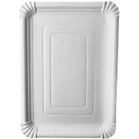 Papstar 11100, Plate, Rektangulær, Fotoark kartong, Hvit, Monokromatisk, 125 stykker