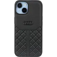 Audi Genuine Leather iPhone 14 6,1" svart/svart hardcase AU-TPUPPCIP14-Q8/D1-BK