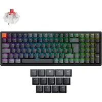 Keychron K4 QMK, 96%, Ledning & Trådløs, USB + RF Wireless + Bluetooth, Magnetic-mechanical key switch, RGB LED, Sort