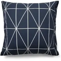 Nordstrand Putetrekk 60x63 cm - 100% bomull - Blått med hvite harlekinmønster