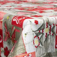 Borg Living Tekstil voksduk med akrylbelegg - Med julemotiv - Christmas heart - 140 cm bred - På metermål