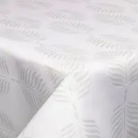 Borg Living Tekstil voksduk med akrylbelegg - Leaf light grey - 140 cm bred - På metermål