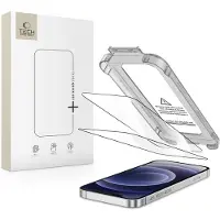 Tech-Protect Quick Set+ 2-pakning herdet glass for iPhone 12 / 12 Pro - svart