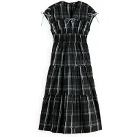 Scotch & Soda Gathered Taffeta Tied Ermeløs Midikjole
