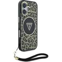 GUESS Iml Leopard Triangle Logo Strap Magsafe Iphone 16 Telefondeksel