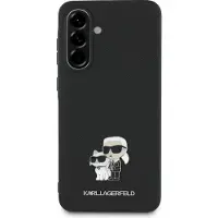 Karl Lagerfeld Samsung Galaxy A56 Saffiano Metal Karl and Choupette-deksel - Svart