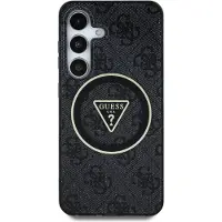 GUESS Samsung Galaxy S25+ 4G Glitter Triangle Buttons MagSafe-deksel - Svart