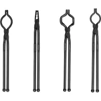 Vevor Smedtang, 45,7 cm 4 stk., V-bitsbolttang, Wolf Jaw-tang, Z V-bits-tang og gripetang, smidtang i karbonstål med A3-stålnagler, for nybegynnere og erfarne smeder, bladsmeder