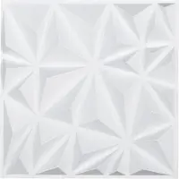 Vevor 3D-veggpaneler, 33-pakning 11,81 x 11,81 tommer PVC moderne kunst minimalistiske diamantfliser, 32 kvm dekning aksentveggpanel, interiørdekor for tak, soverom, stue og spillrom, matt hvit