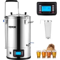 Vevor elektrisk bryggesystem, 8 gallon/30 l, alt-i-ett hjemmebrygger med automatisk/manuell moduspanel, meskekoker med 100–2500 W effekt, 25–100 ℃ temperatur, 1–180 min timer, sirkulasjonspumpe, oppsk