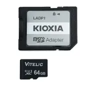 INF Micro SD-kort 64 GB, med etui Black