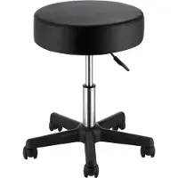 Vevor rullekrakker med hjul, 181,4 kg vektkapasitet justerbar høydekrakk med ultratykk sittepute, svingbar krakkstol for salong, bar, hjem, kontor, tatovering, medisinsk, massasje, svart