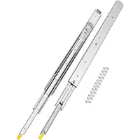Vevor 1 par fullt uttrekkbare skuffeskinner 18 20 22 28 30 32 36 38 40 44 48 52 56 60 tommer, 500 lbs lastekapasitet låsbare skuffeskinner, kulelager med låsbar sidemontert skuffeskinne