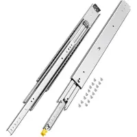 Vevor 1 par fullt uttrekkbare skuffeskinner 16 18 20 24 30 35 37,4 59 24 32 36 40 48 60 tommer, 500 lbs lastekapasitet Låsbare skuffeskinner, kulelager med låsbar sidemontert skuffeskinne