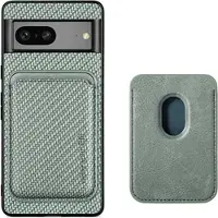 Mtp Products Google Pixel 7 Magnetisk Deksel med Kortluke - Karbonfiber - Grønn