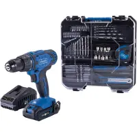 Scheppach C-DTB74/1-X batteridrill 20 V 2 Ah batteri, 74 tilbehør