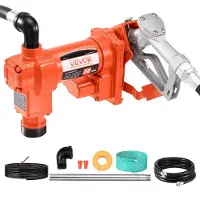 Vevor drivstoffoverføringspumpe, 12V DC 76 l/min (20 GPM) 186W (1/4 hk) dieselpumpe, avtrekkspumper med manuell dyse, utløpsslange og sugerør, for bensin, diesel, parafin, etanol-metanolblandinger og