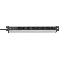 Brennenstuhl 19" ÜSS 19.500A Alu-Line, stikkontaktlist 8-veis, 2m