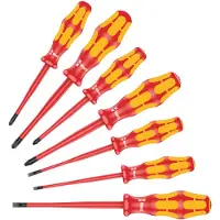 Wera 160 iss/7 screwdriver set kraftform plus series 100. with reduced blade diameter and smaller handle diameters 7 pieces
