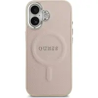 GUESS iPhone 17 Saffiano Hybrid-deksel - MagSafe Kompatibel - Rosa