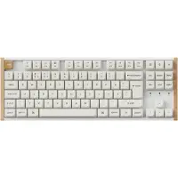 Keychron K8 HE - Special Edition - tastatur - custom - 80% - belyst - trådløs - USB-C, 2.4 GHz, Bluetooth 5.2 - QWERTY - Nordisk - tastsvitsj: Gateron Double-Rail Nebula (hot-swappable) - hvit