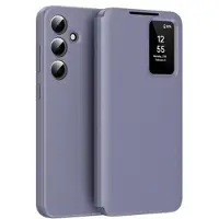 Mtp Products Samsung Galaxy A16 Smart Clear View Flip-etui med kortspor - grå-lilla