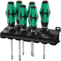Wera 335/350/355/6 Kraftform Plus Skrutrekkersett 6 Stykker