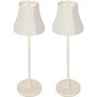 QAZQA Sett med 2 Retro Bordlamper Off-White Oppladbar IP44 - Granny