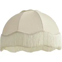 QAZQA Stofflampeskjerm beige med hvit innside 45/15/21,5 - Heritage