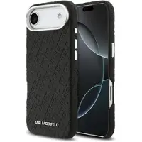 Karl Lagerfeld iPhone Air Grained Repeated Logo MagSafe-deksel - Svart
