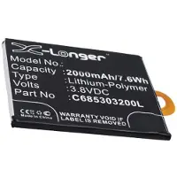 Cameron Sino Batteri til smarttelefon, mobil for BLU Win Jr LTE, X130q, X130