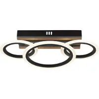 Globo LED-taklampe Blevins, 3 lyskilder, svart/treimitasjon, lengde 46 cm