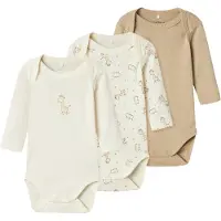 Name it Body I/e - Noos - 3-pack - Jet Strøm - - 68 - Langermet Body