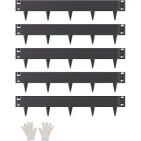 Vevor stålkantlist, 5-pakninger 91 x 10 cm rustbestandig metallkantlist, bøyelig hagekantlist, kraftig plenkantlist, enkel å installere, blomsterbed gangstideler svart