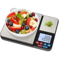 Mtp Products Digital kjøkkenvekt med to plattformer og LED-display - 5kg/0.01g