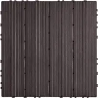 Vevor Sammenlåsende terrassefliser, 54-pakning, 30,5 x 30,5 cm, 5,4 kvm, plast, vanntett utendørs gulv, allværsbruk, terrassegulv, terrassebelegg, fliser for veranda, bassengkant, balkong, bakgård, mø