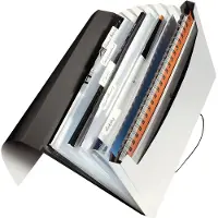 Leitz Solid - Utvidbar mappe - 6 rom - 6 deler - for A4 (210 x 297 mm) - kapasitet: 250 ark - med fliker - svart