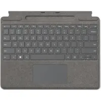 Microsoft Surface Pro Signature Keyboard - Tastatur - med akselerometer, styreplate, lagrings- og ladebakke for Surface Slim Pen 2 - QWERTY - Engelsk - platina - med Slim Pen 2 - for Surface Pro 10 f