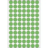 Hanestroem - Permanet adhesiv - grønn - 13 mm rund 2464 etikett(er) (32 ark x 77) merkelapper