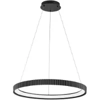 LUCE Design LED-pendellampe Niike, svart, Ø 70 cm, metall, CCT