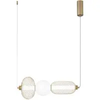 LUCE Design LED-hengelampe INKAS, høyde 53 cm, gullfarget glass/metall CCT