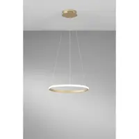 LUCE Design LED-pendellampe Axis, Ø 40 cm, gullfarget, metall, CCT