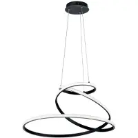LUCE Design LED-hengelampe COASTER, svart, Ø 60 cm, metall, CCT