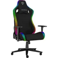 Genesis Trit 660 RGB - Spillestol - ergonomisk - liggestol - armlener - T-formet - tipping - roterende - stoff - svart