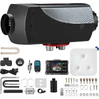 Vevor 12V 5-8KW dieselluftvarmer med LCD-bryter, dieselvarmer med fjernkontroll og annet tilbehørssett, 12V 8KW parkeringsvarmer