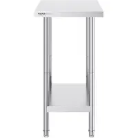 Vevor forberedelsesbord i rustfritt stål, 24 x 18 x 34 tommer, kraftig metallarbeidsbord med 3 justerbare høydenivåer, kommersiell arbeidsstasjon for kjøkken, garasje, restaurant, bakgård