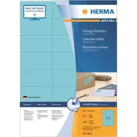 Herma Special - Papir - matt - permanent selvklebende - blå - 70 x 37 mm - 2400 etikett(er) (100 ark x 24) etiketter