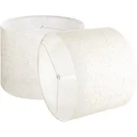 Vevor Trommelampeskjermer, sett med 2 stk., 33 cm topp x 33 cm bunn x 25 cm høy, medium trommelampeskjerm i lin, erstatningslampeskjerm for bordlamper, gulvlamper og pendellamper, enkel montering nødv