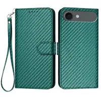 Mtp Products iPhone Air Premium lommebokveske med stropp - karbonfiberstruktur - Karbongrønn